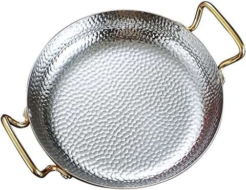 Stainless Steel Double Handle Paella Pan for Home Use