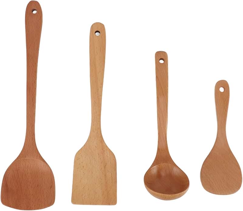 Wooden Spatula Set for Cooking and Nonstick Pans