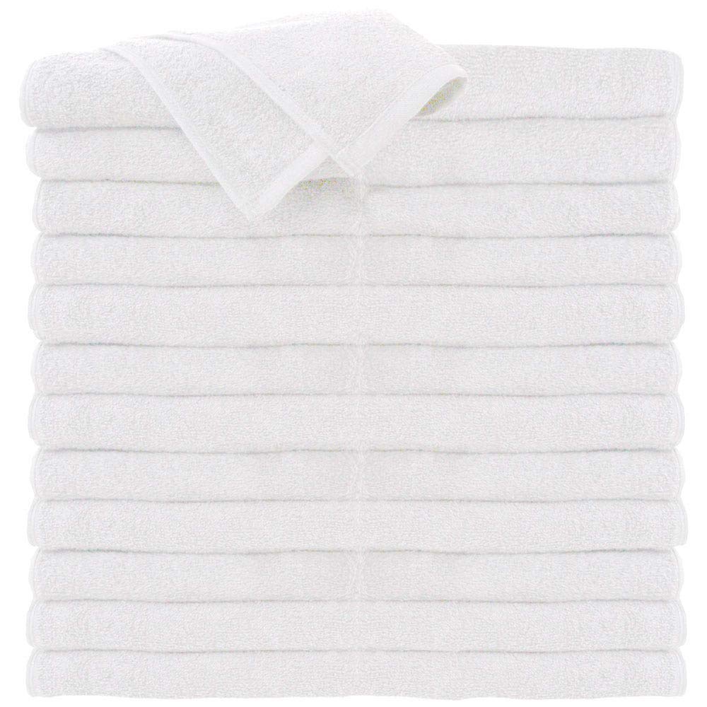 Premium 100% Cotton All-Purpose Towels, White, Extra Soft Multi-Purpose Salon, Spa, Hotel, and Gym Towel, 16 W x 27 L, 24-Count