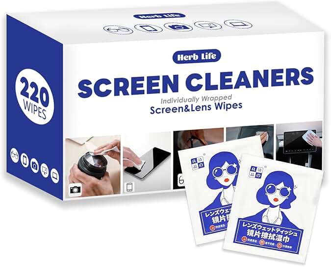 220 Pack Screen and Glasses Cleaning Wipes