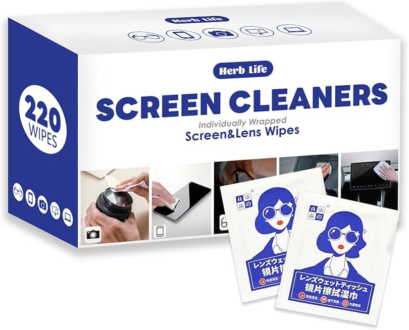 220 Pack Screen and Glasses Cleaning Wipes