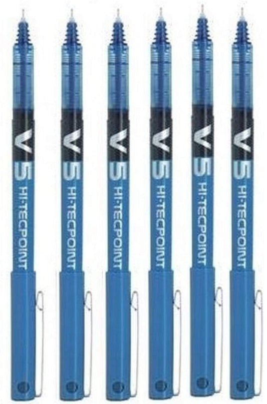 Six Blue Extra Fine 0.5mm Rollerball Pens