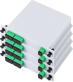 4-Pack 1x4 Fiber Optic Splitter for Network and Home Wiring