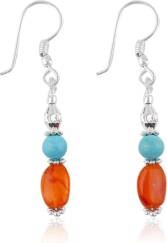 Handmade Natural Gemstone Earrings for Women