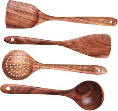 Wooden Kitchenware Set with Slotted Spoons