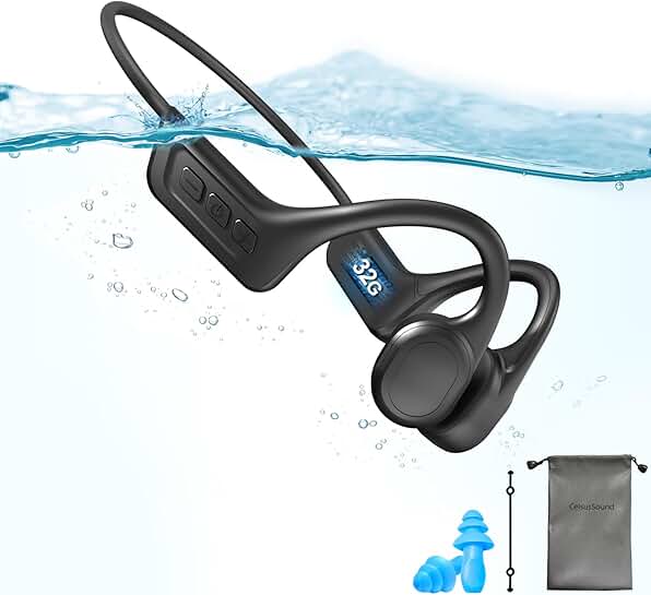 Waterproof Bone Conduction Headphones with Microphone and 32GB Storage