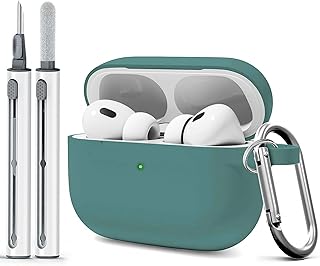 Soft Pine Green Silicone Case with Cleaner Kit and Keychain
