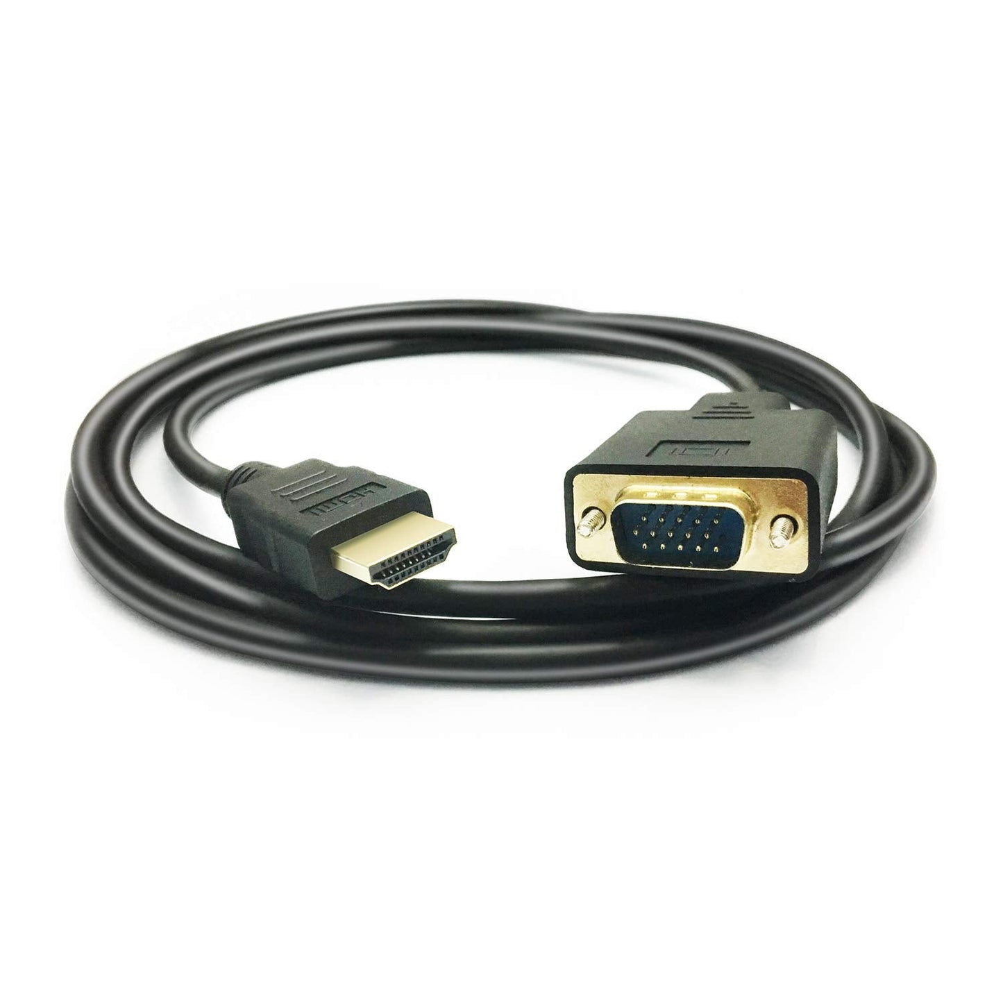 HDMI to VGA Cable, 1080P HDMI Male to VGA Male M/M Video Converter Cord VGA Adapter Compatible w/ HDMI Desktop, Laptop, DVD to 15 Pin D-SUB VGA HDTV Monitor Projector - 6Feet