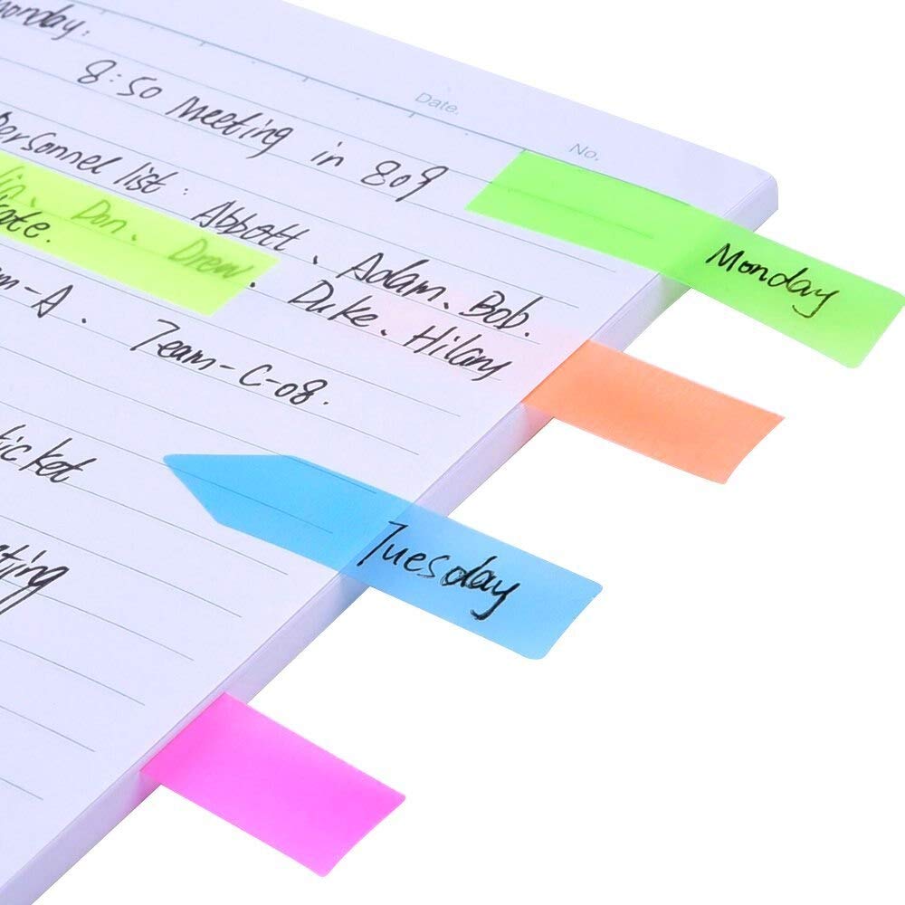 Neon Index Tabs Flags Sticky Notes, 300 Pieces