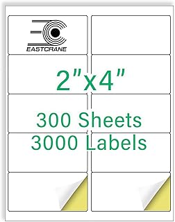 2" x 4" White Mailing Labels, 3000 Sheets