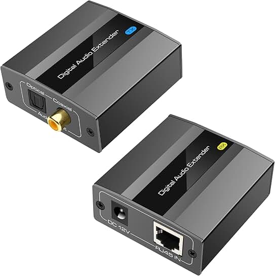 Optical Coaxial Digital Audio Extender Over Ethernet