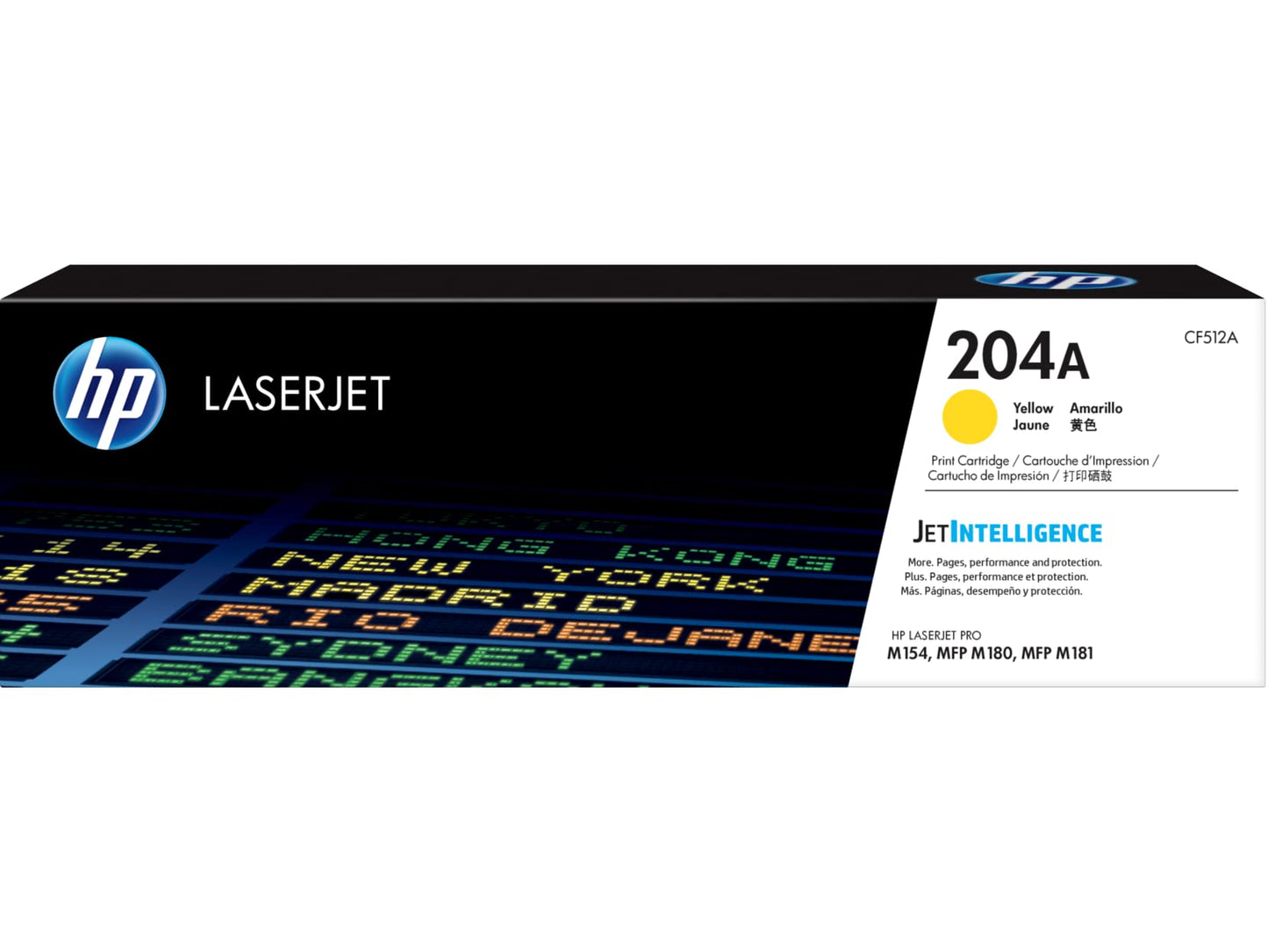 Original 204A Yellow Toner Cartridge | Works with Color LaserJet Pro M154 Series, Color LaserJet Pro MFP M180, M181 Series | CF512A