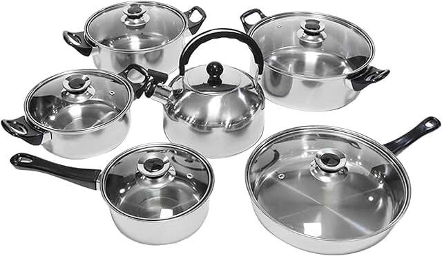 Soup Pot with Glass Lid for Home and Camping