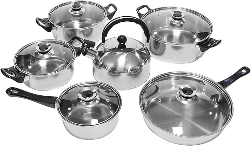 Soup Pot with Glass Lid for Home and Camping