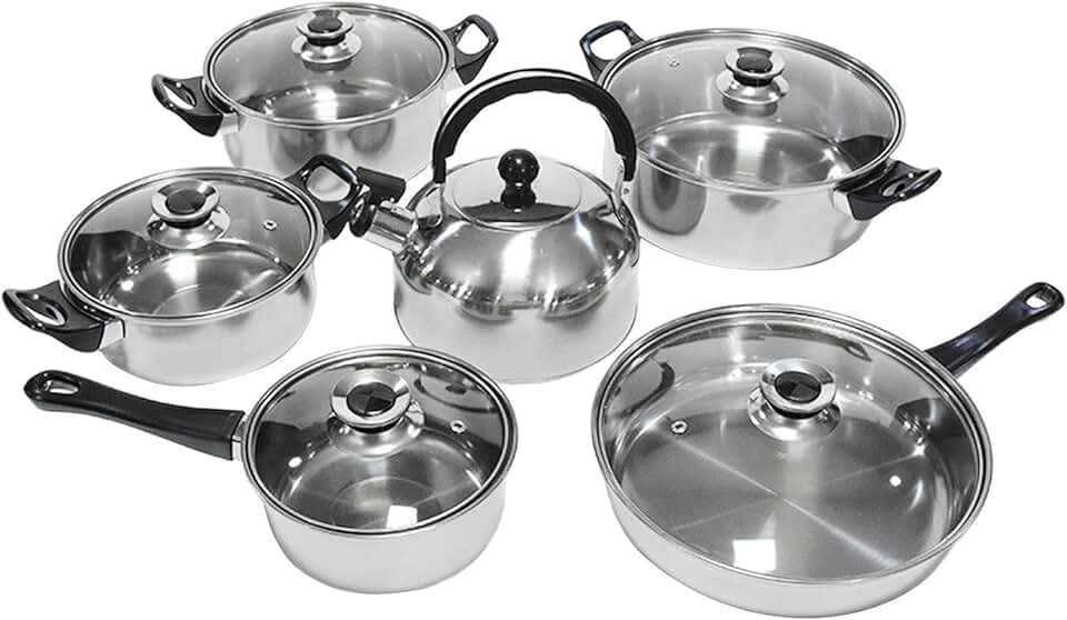 Soup Pot with Glass Lid for Home and Camping