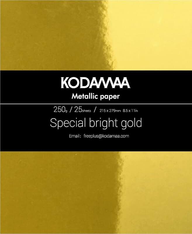 Gold and Silver Metallic Craft Paper, 25 Sheets