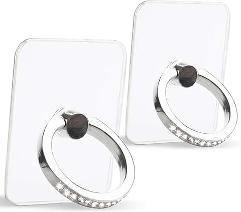 Two Clear Diamond Ring Holders with 360° Rotation