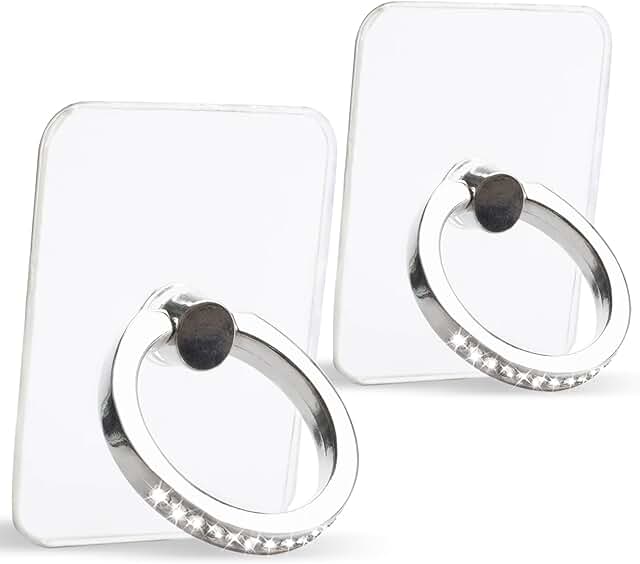 Two Clear Diamond Ring Holders with 360° Rotation