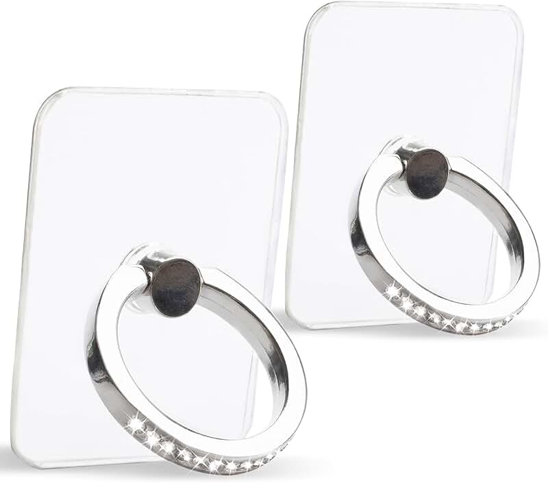 Two Clear Diamond Ring Holders with 360° Rotation