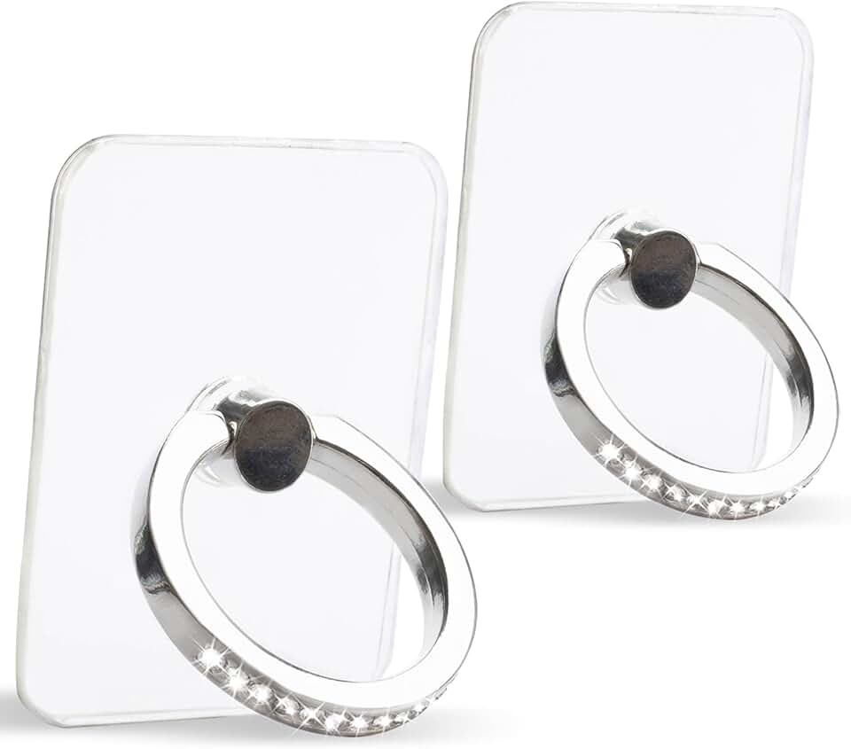 Two Clear Diamond Ring Holders with 360° Rotation