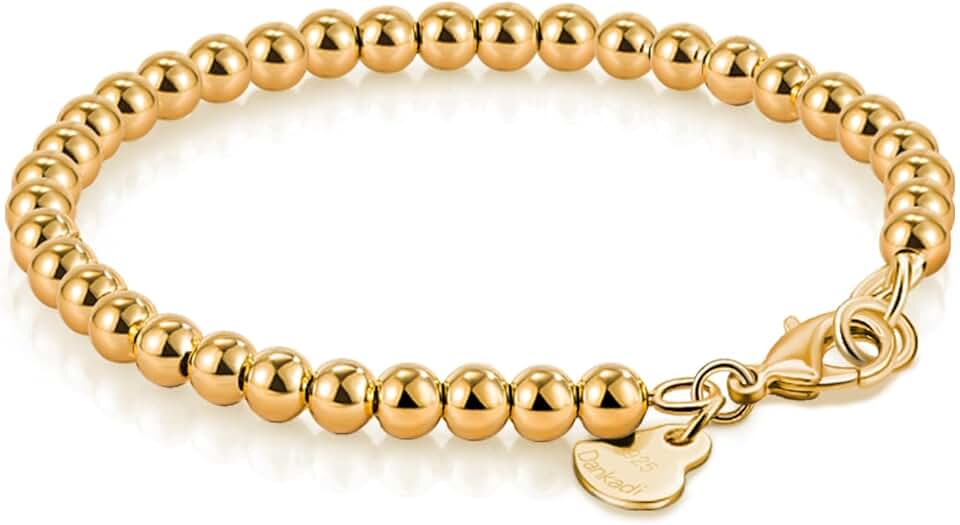 Sterling Silver Bead Bracelet with Heart Pendant