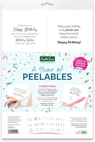 Year of Peelable Sentiments Stickers for Card Making