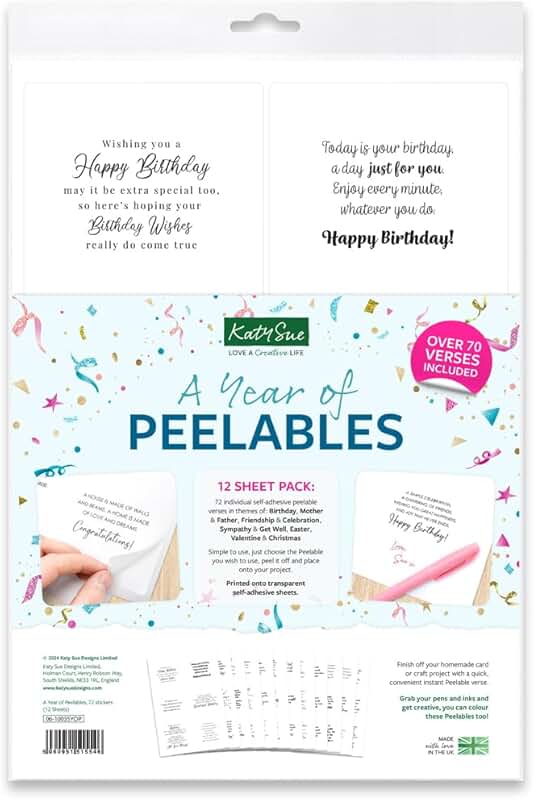 Year of Peelable Sentiments Stickers for Card Making