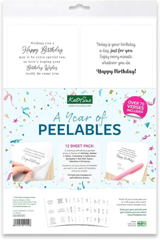 Year of Peelable Sentiments Stickers for Card Making