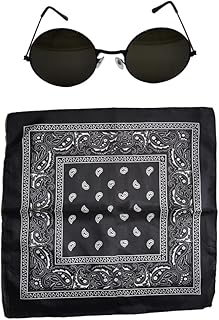 Black Western Cowgirl Outfit with Glasses and Bandana