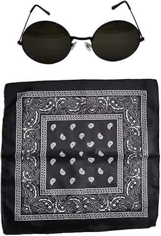 Black Western Cowgirl Outfit with Glasses and Bandana