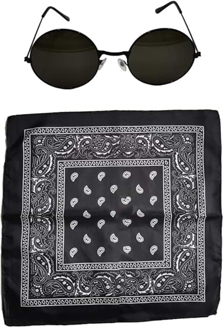 Black Western Cowgirl Outfit with Glasses and Bandana