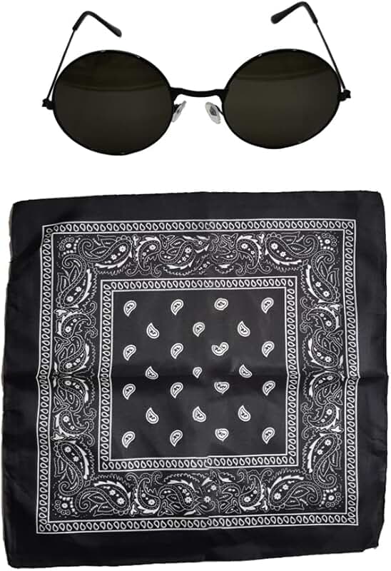 Black Western Cowgirl Outfit with Glasses and Bandana