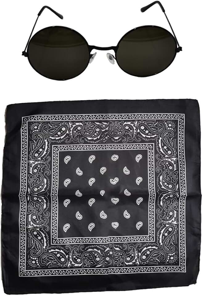 Black Western Cowgirl Outfit with Glasses and Bandana