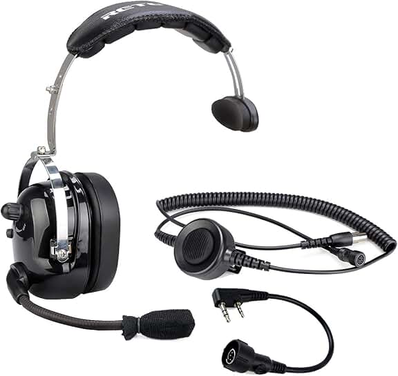 Two-Way Radio Headset with Noise Reduction and Mic