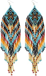 Handmade Southwestern Geometric Beaded Earrings