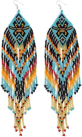 Handmade Southwestern Geometric Beaded Earrings