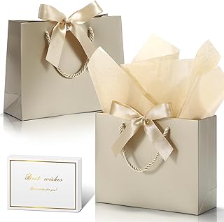 30 Gift Bags with Ribbon Cards and Tissue Paper