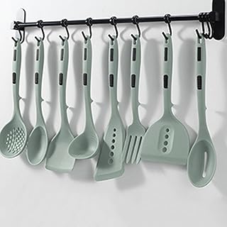 Silicone Cooking Utensil Set in Grey and Green