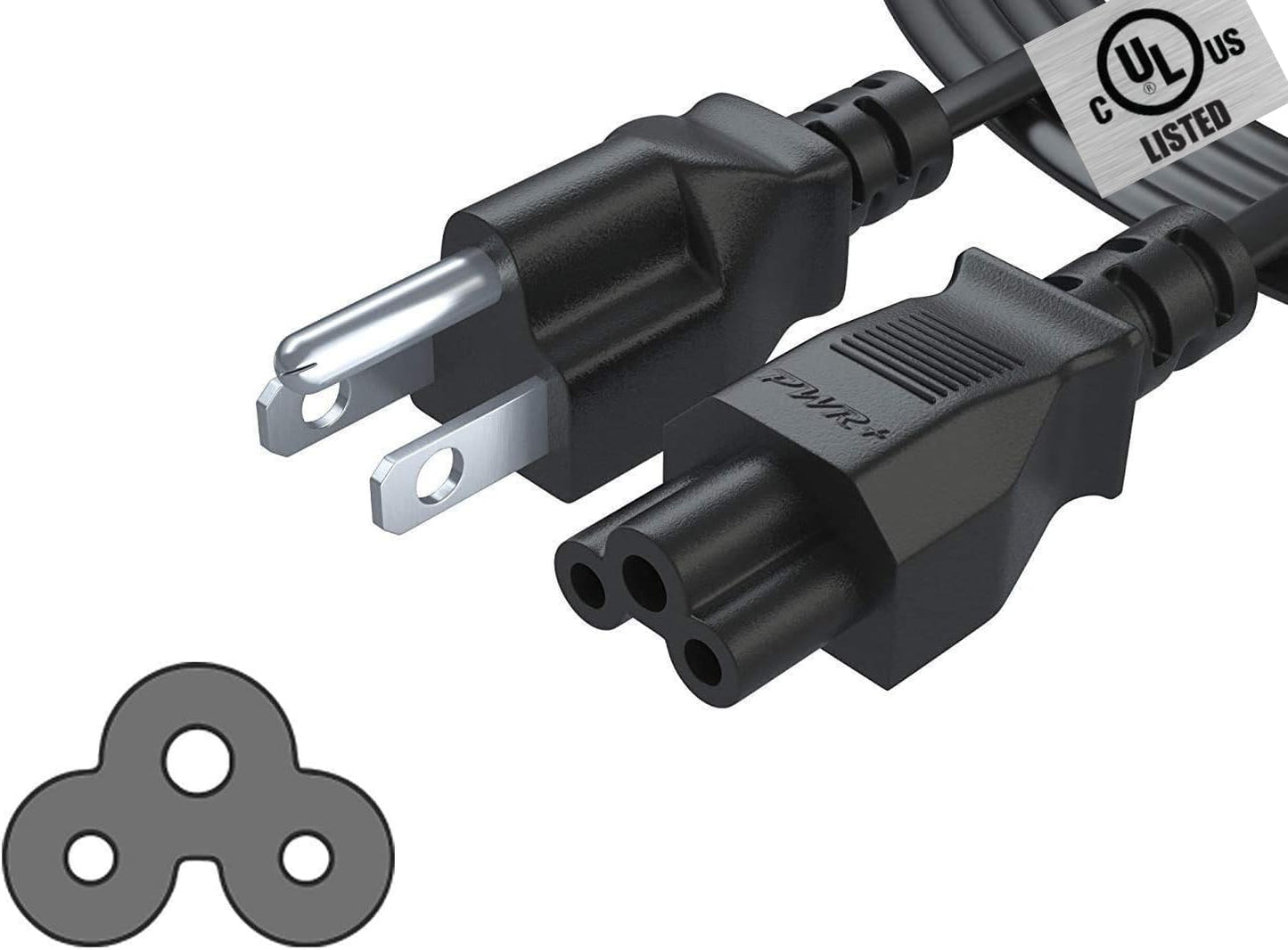 3 ft 3-Prong Laptop Power Cord for Notebook and Charger