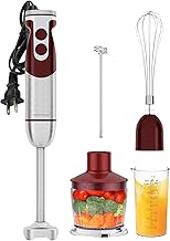 3-in-1 Hand Blender Set with Whisk, Frother, Chopper
