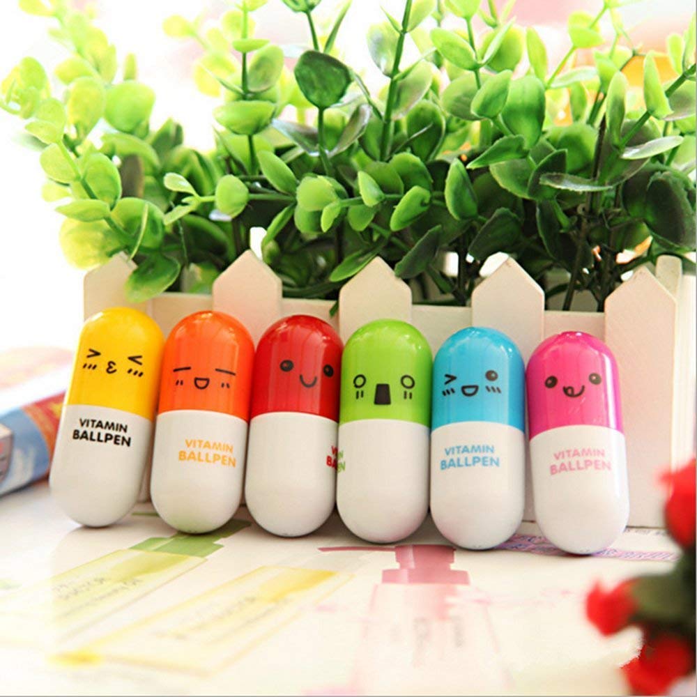 Set of 40 colorful smiling face ballpoint pens