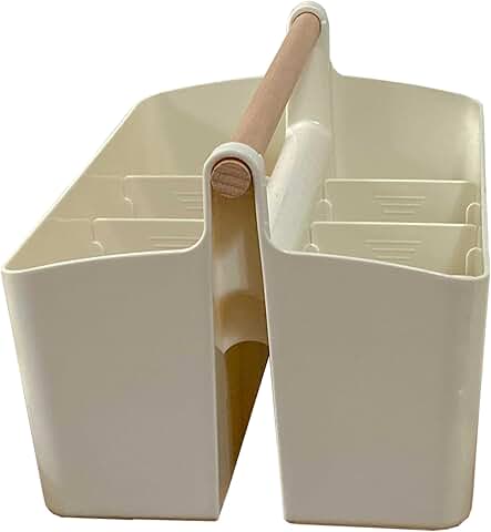 Portable cleaning caddy with handle and multiple compartments