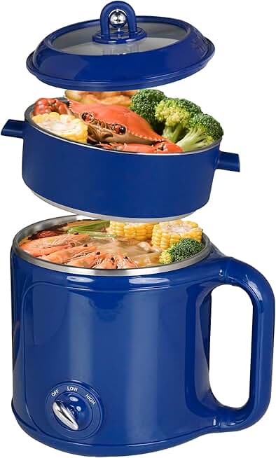 Electric Hot Pot with Steamer for Noodles and More