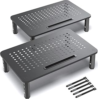 Two Pack Monitor Stands for Desk with Anti-Skid Base