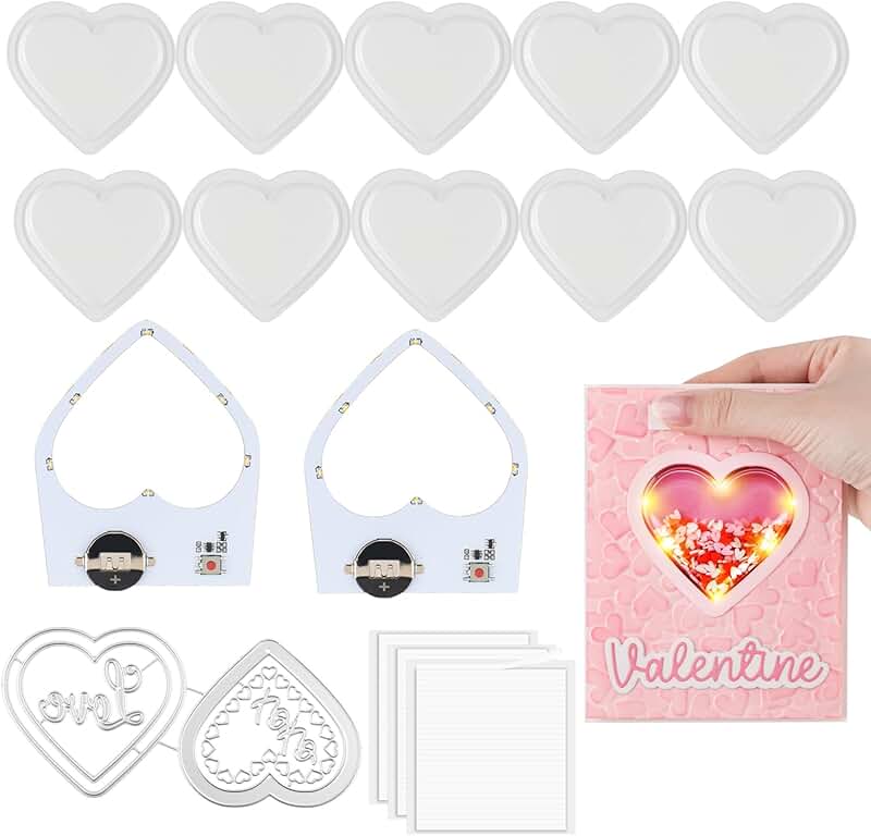 21-Piece Heart-Shaped Light-Up DIY Decoration Set