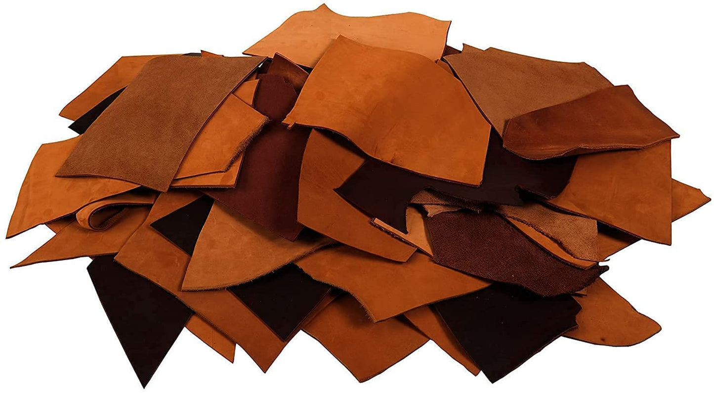 1 lb Full Grain Cowhide Leather Remnants Bag