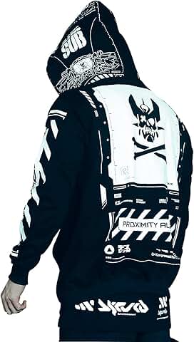 Cyberpunk Style Zip-Up Hoodie for Men