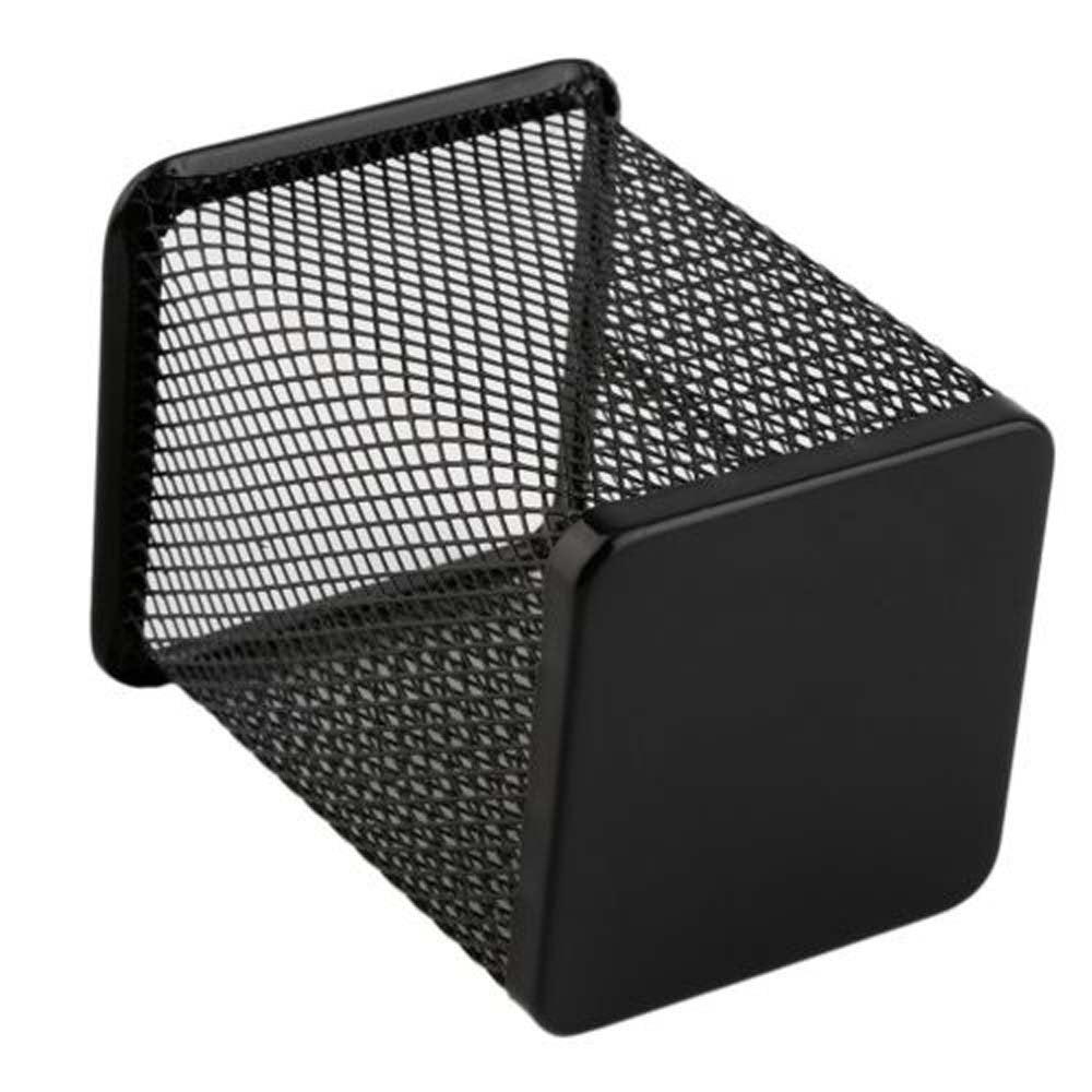 Set of 3 Black Metal Square Pen Holders