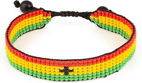 Adjustable Handmade Beaded Flag Bracelet