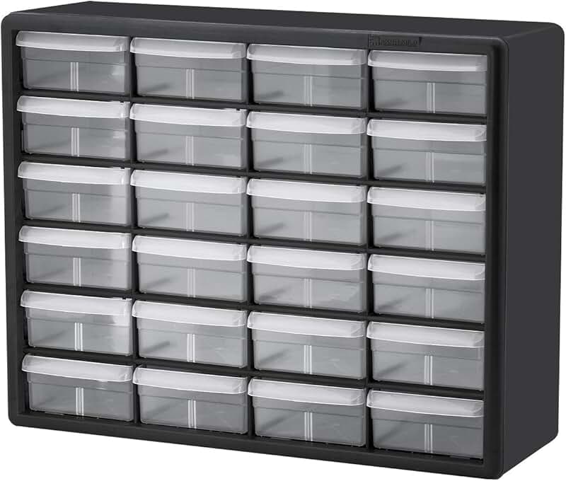 Plastic 24-Drawer Storage Cabinet for Garage and Organization